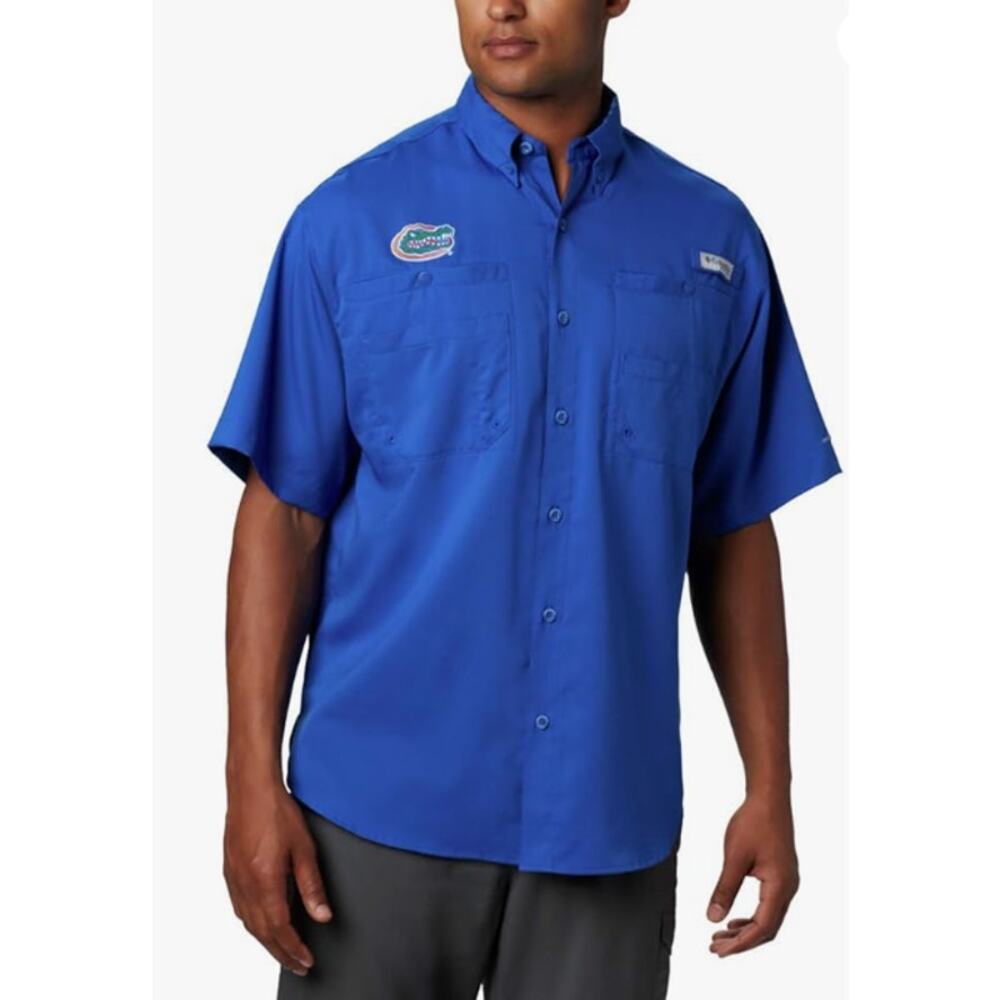 Columbia Florida Gators Collegiate Tamiami Short Sleeve Shirt Men Size‎ XXL Blue